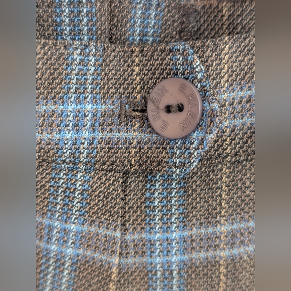 Vintage Eugen Klein Plaid Trousers Brown Blue Academia Chic 8/10 - Picture 5 of 10